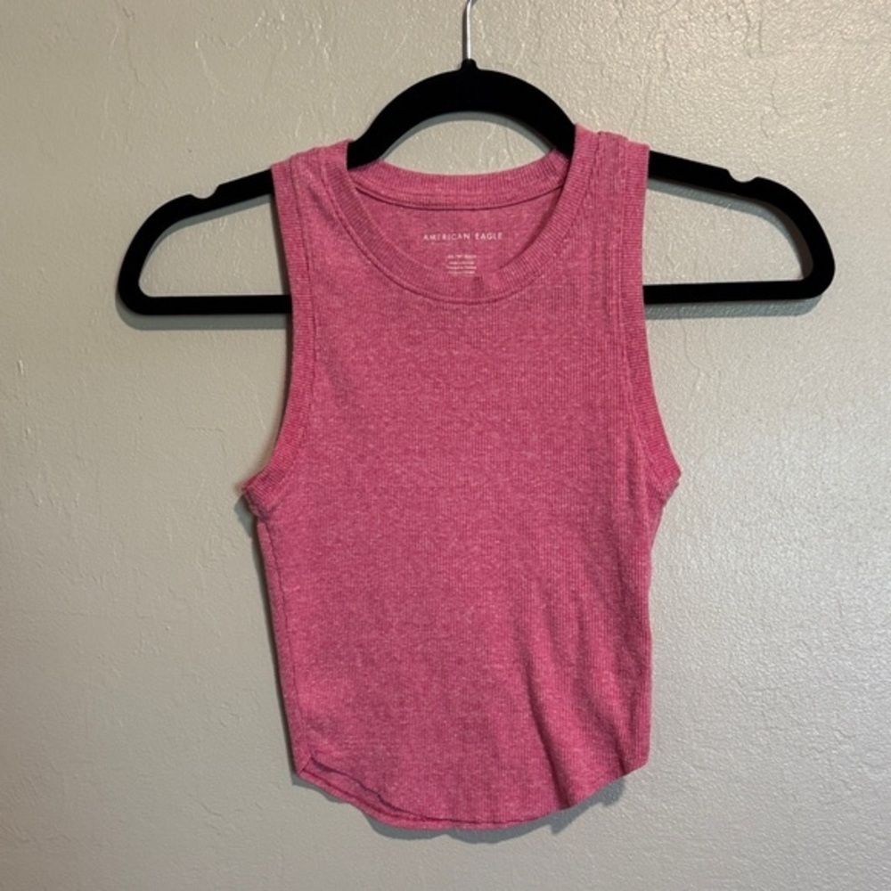 American Eagle Outfitters Heather Pink Ribbed Tank